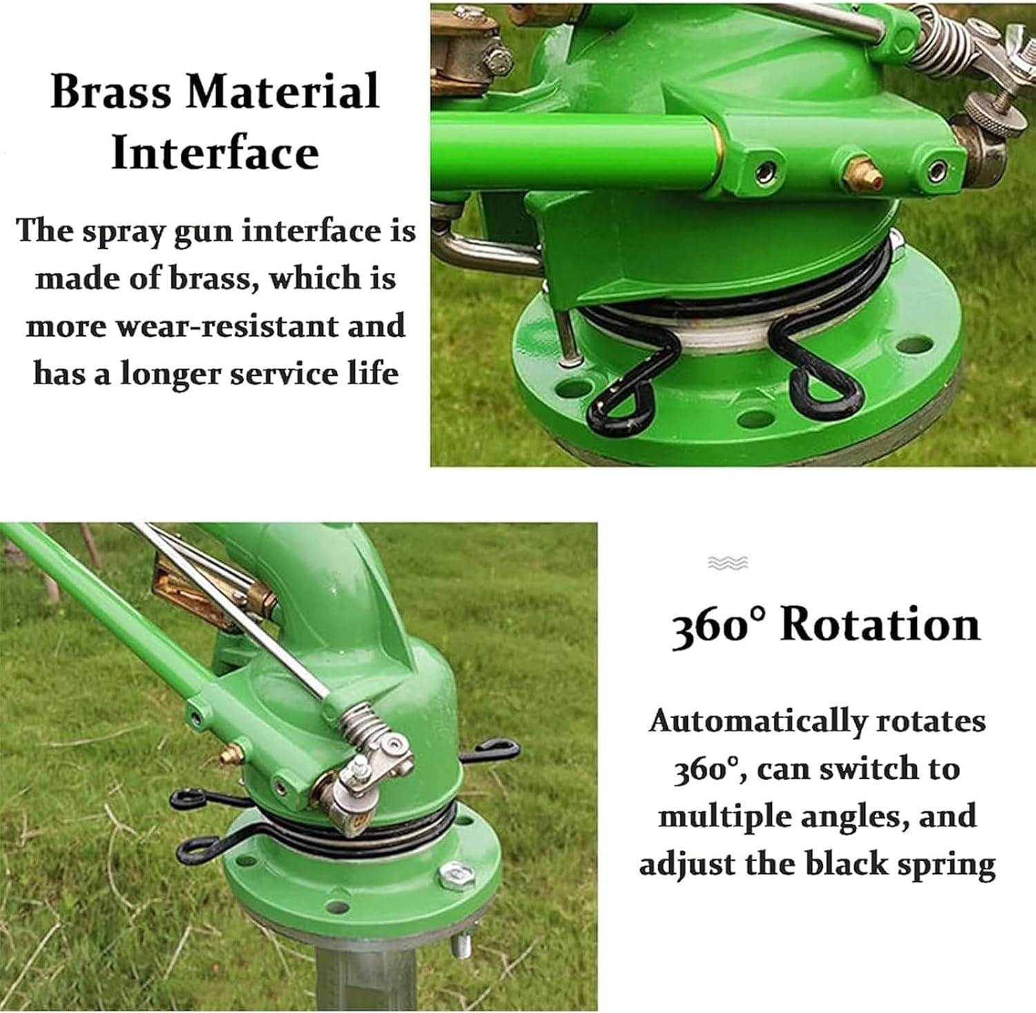 Agricultural Irrigation Spray Gun, Agricultural Turbine Vortex Sprinkler, 360° Large Area Rotation Spray, Suitable for Farmland, Large Garden, Lawn, Gardening