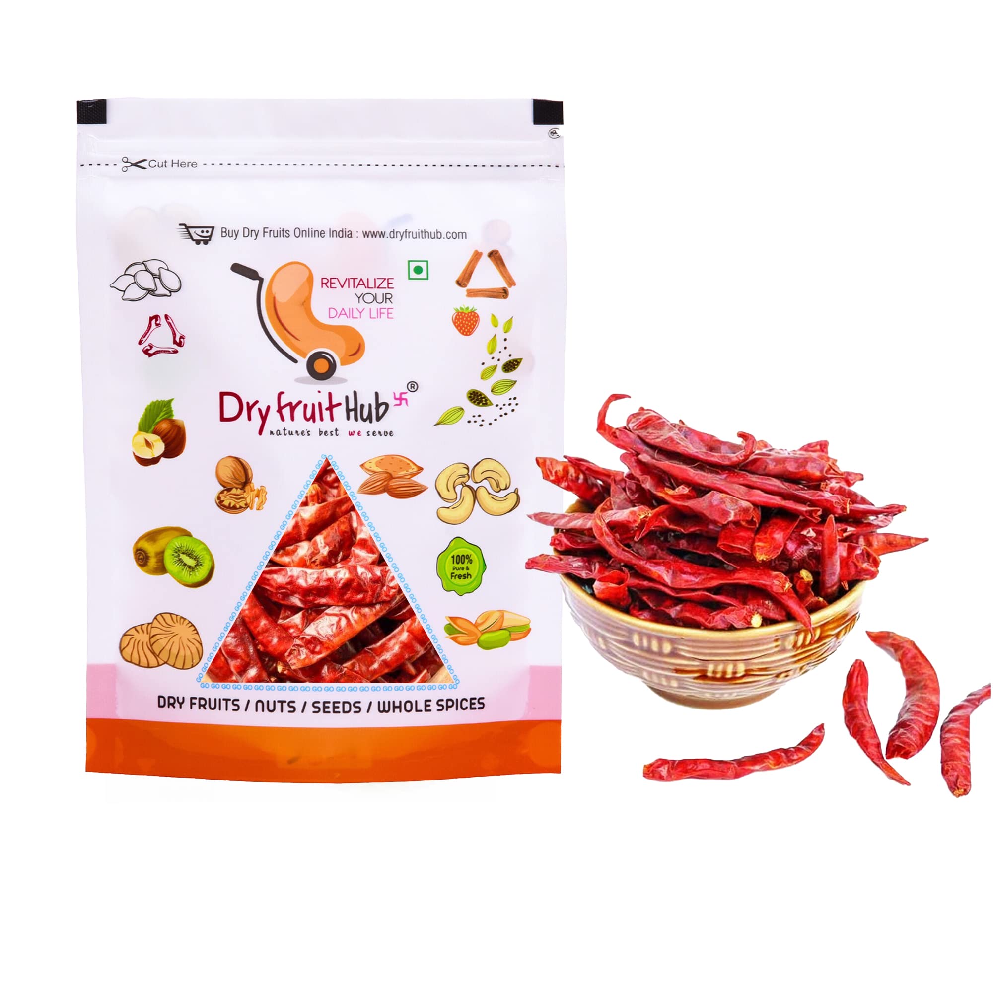 Dry Fruit Hub Dry Red Chilli 400gm Stemless Premium Sortex Clean Guntur Sannam Chillies | Hot Dried Red Chilli | Fresh Red chilli whole | Sabut Lal Mirch | Dry Chillies 400gm (B0BTW1TPD5) Amazon Price History, Amazon Price Tracker