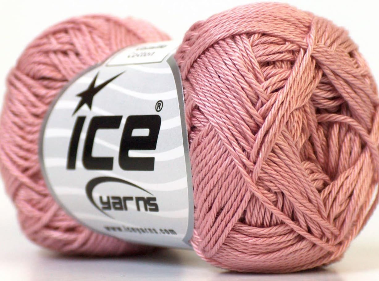 Lot of 6 Skeins Ice Yarns Camilla Cotton (100% Mercerized Cotton) Yarn Rose Pink