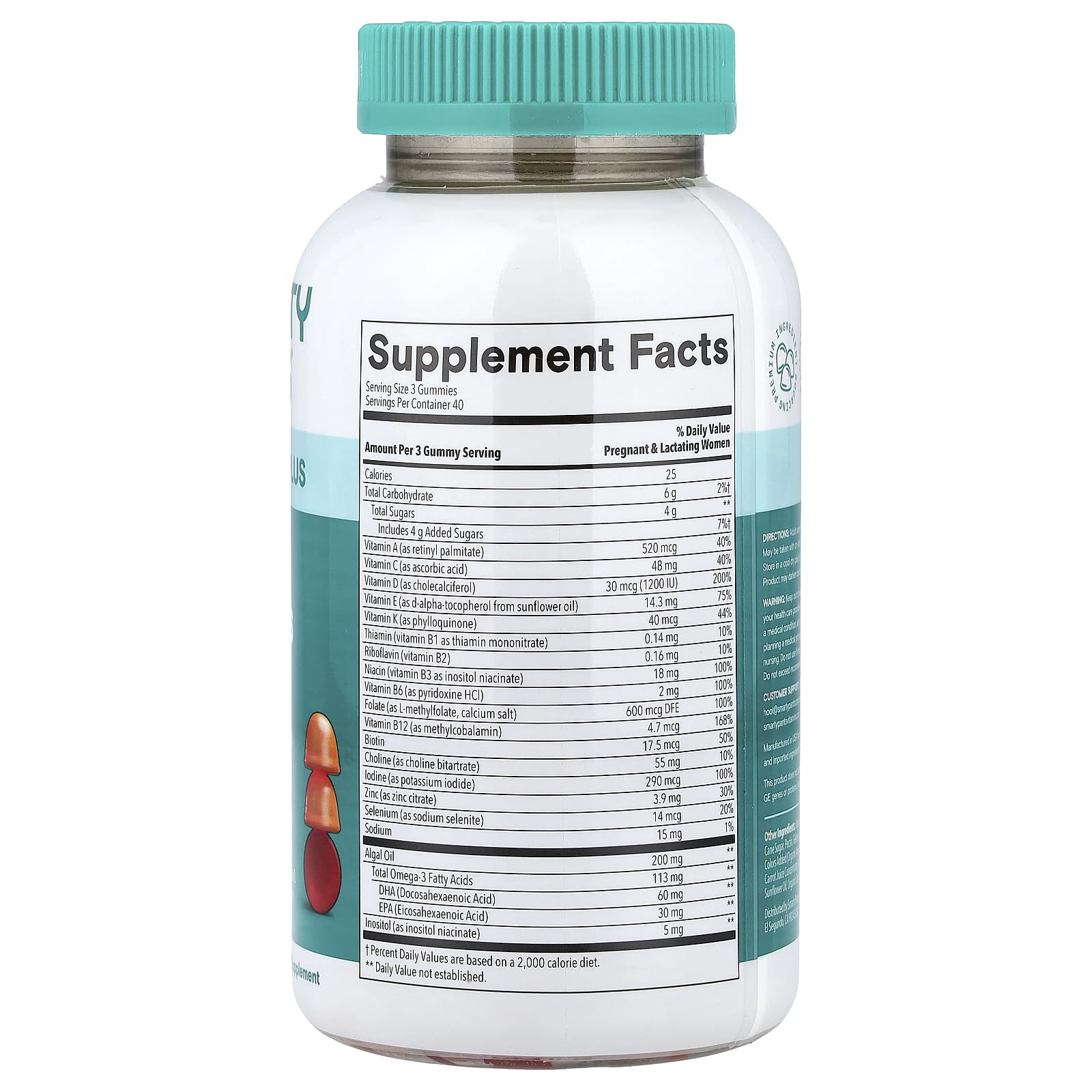 SmartyPants Prenatal Multivitamin Gummies, Vitamin D & C, Omega 3, 120 Ct — Amazon image 2