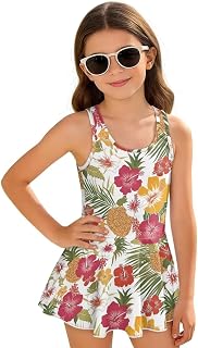 Girls One Piece Swimsuits Swim Dress for Girls Skirted Bathing Suit Skirt Swimwear Summer Swim Dress 3-13 Years
