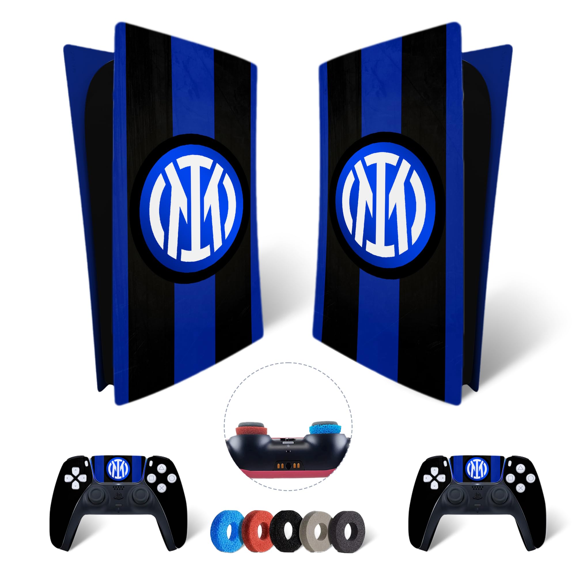 MaD Vision® Extra-Durable Skin Kit per PlayStation 5 (PS5) Digital | Set di Pellicole Adesive in Vinile Opaco per la Console e 2 Controller - per Inter Design