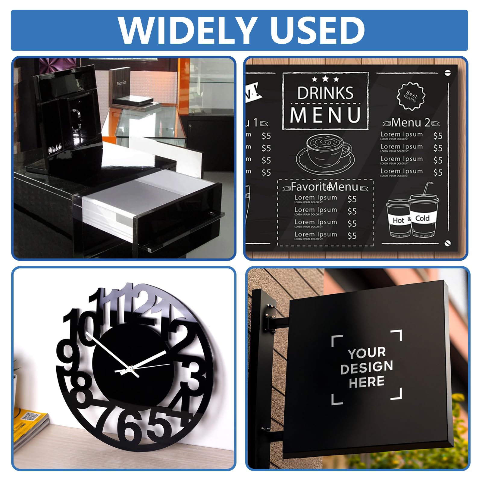 ZOFUN - 4 Lastre Acriliche Trasparenti, Plexiglass 300x300x3 Mm, Con Pellicola Protettiva, Per Progetti Fai Da Te E Decorazione