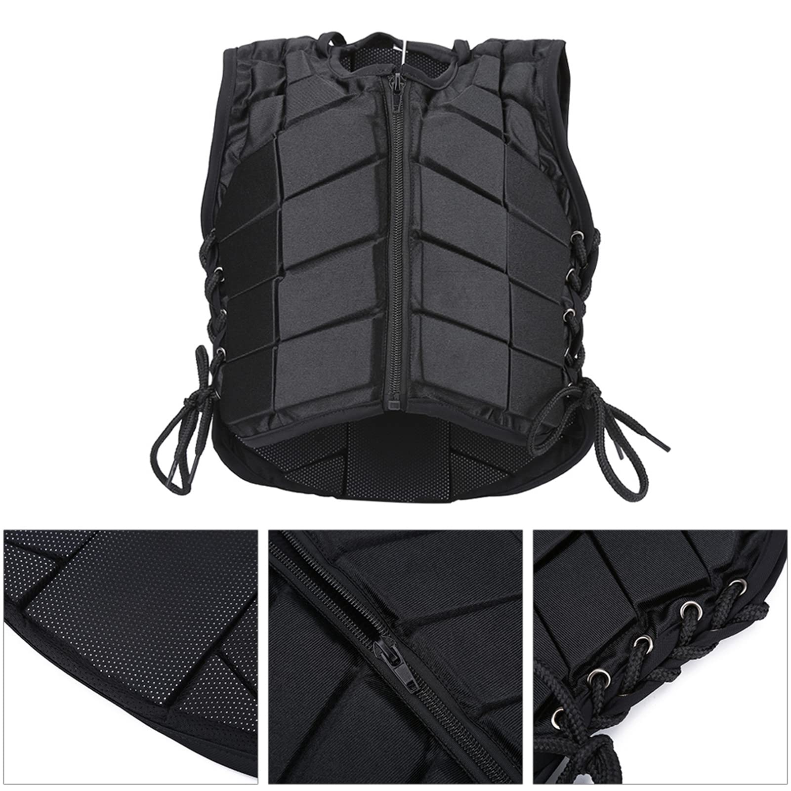 Gilet da Equitazione Professionale Gilet Equestre per Bambini in Eva Corpetto Protettivo Equitazione Armatura Antiurto con Cerniera per Adulti Donne Ragazzi Ragazze Bambini (CM)