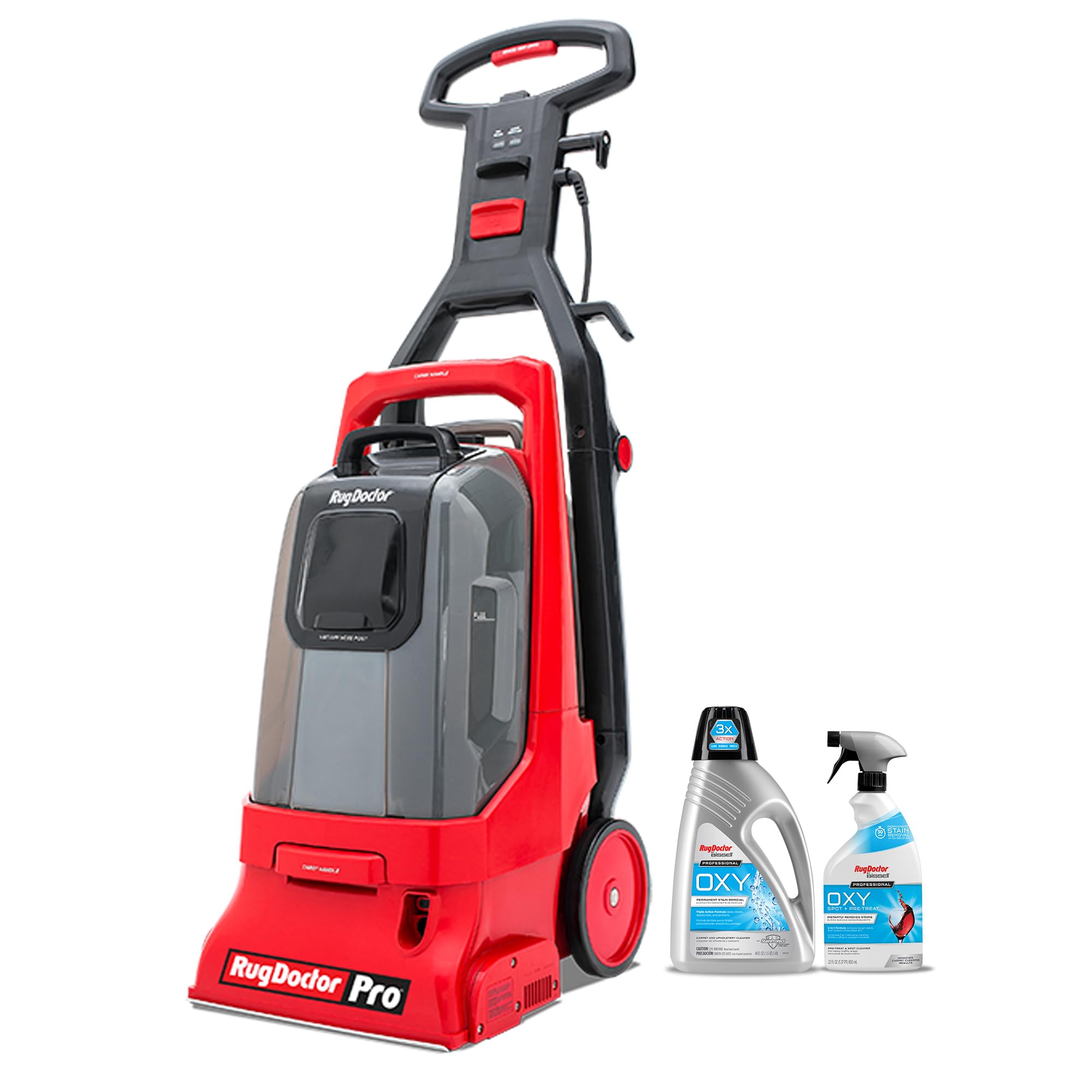 Rug Doctor Pro Deep Commercial Carpet Cleaning Machine, Oxy Bundle, Includes 48 oz. Oxy Cleaning Solution and 22 oz. Professional Oxy Spot & Pre-Treat Cleaner