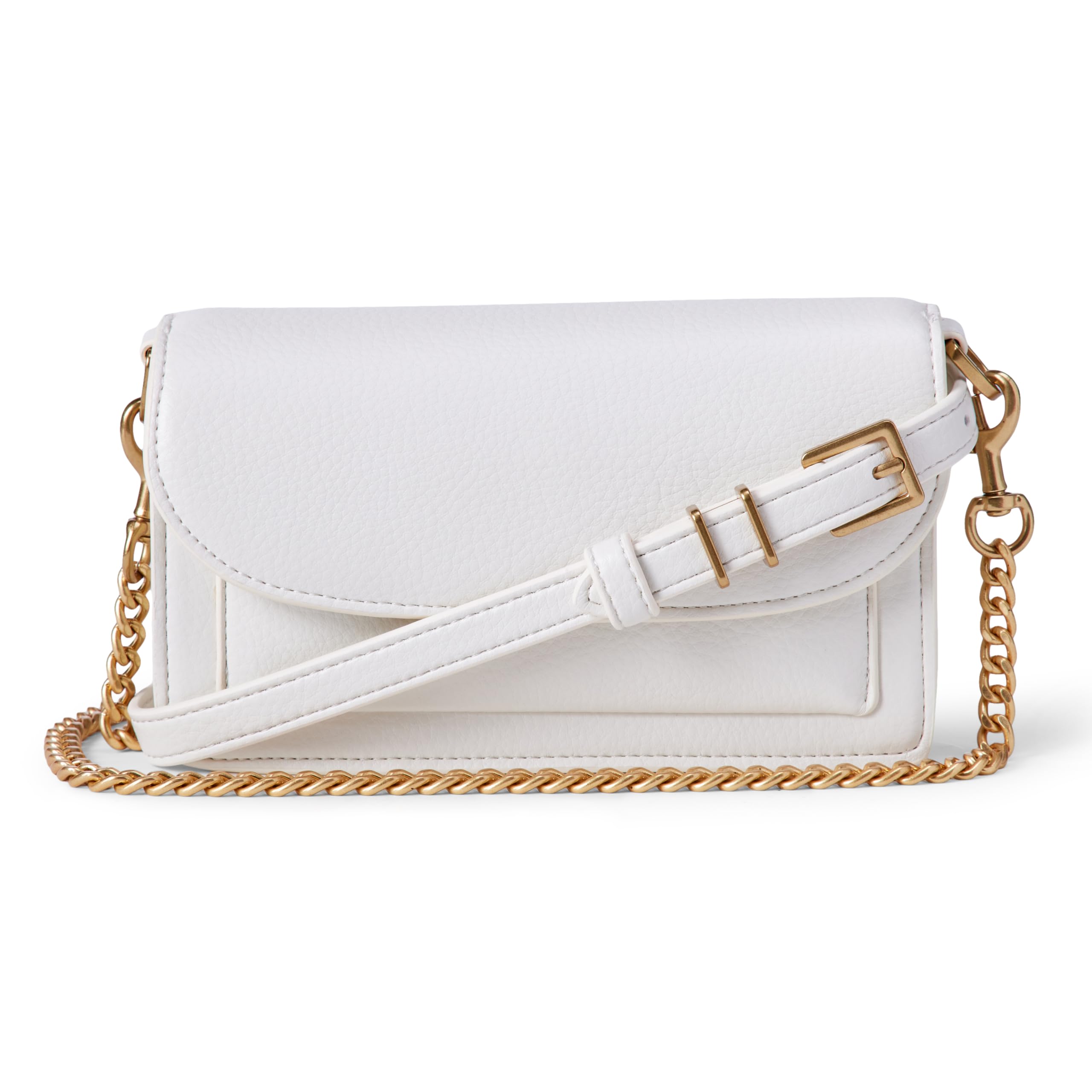 Amazon Essentials Women's Convertible Crossbody Clutch Bag with Interchangeable Straps, Ecru, One Size