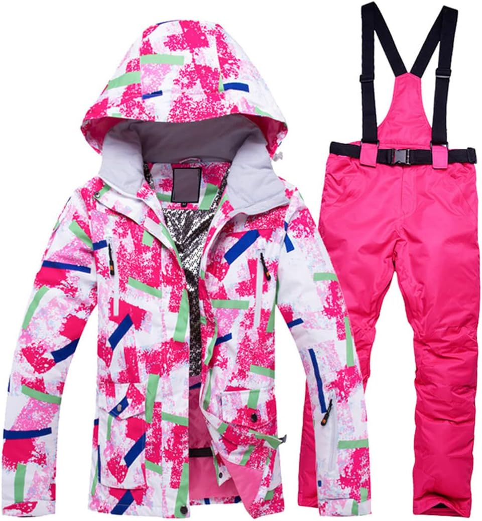 Haitpant Women Winter Snow Jacket Ski Suit Snow Jacket and Pants Windproof Waterproof Colorful Snowboard Sets
