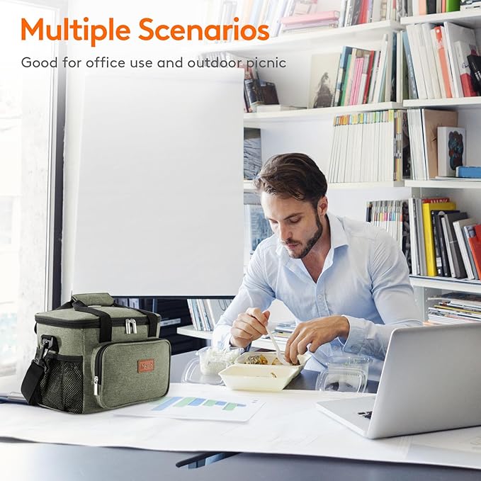 In addition to its practical functionality, the Lifewit Large Lunch Bag is designed with user-friendly details such as sturdy zippers and reinforced stitching for enhanced longevity. Whether you're headed to work, school, or embarking on a day trip, this lunch bag combines practicality with a touch of style, ensuring your meals are well-preserved and easily accessible.