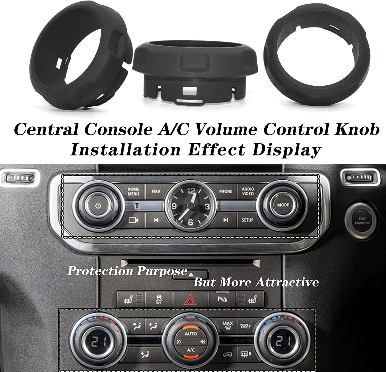 3 manopole di controllo del volume CA per console centrale, LR029591, adatte per Land Rover Discovery 4 (2009-2016) e adatte per Range Rover Sport (2006-2013) manopola aria condizionata