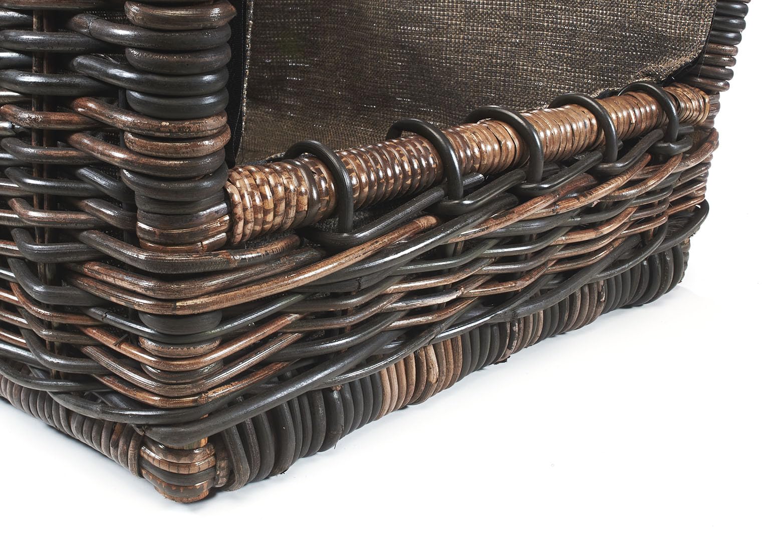 Kobolo Kaminholzkorb Holztrage für Kaminholz aus Rattan mit Stoff