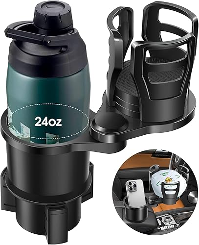 Easkkty Expansor de portavasos para automóvil 2 en 1 multiusos Garlo con base ajustable para botellas de bebidas de 24 onzas aperitivos compatible