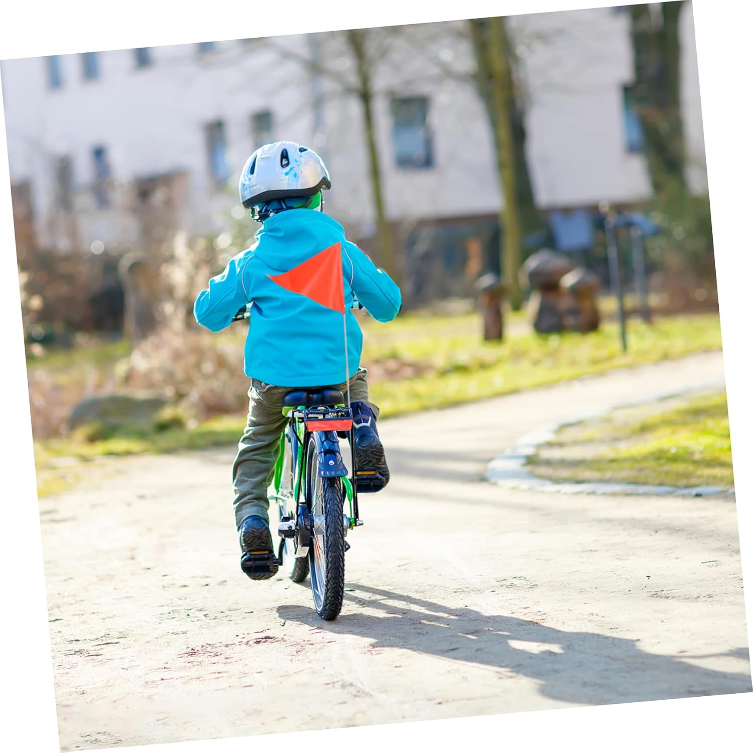 POPETPOP 1 Set Flagpole Bicycle Braket Banner Tricycle Scooter Seat Vehicle Garland Rack Basket Car Tire LED Lights Portable Bike Flag Tinsel Electric for Flags Accessories