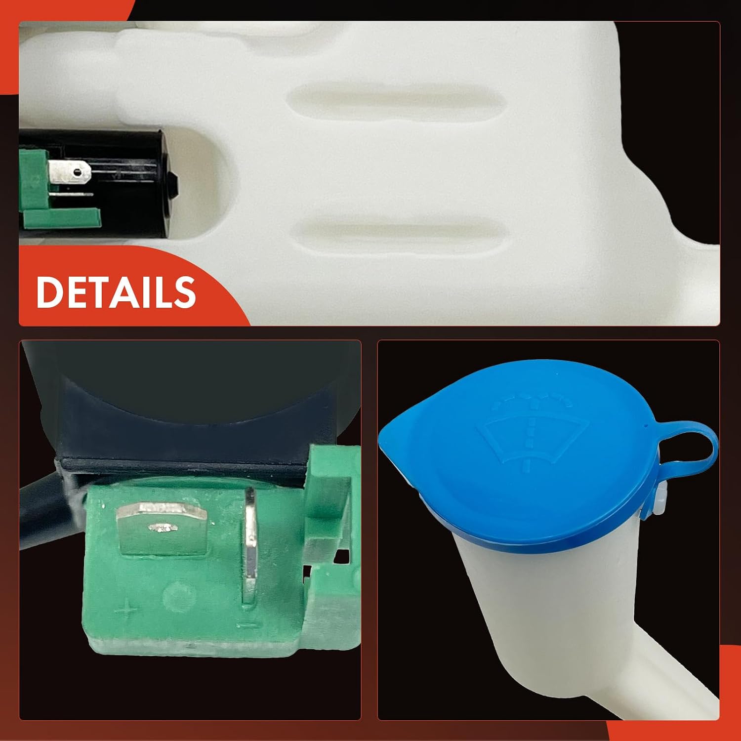 A-Premium Windshield Washer Reservoir Compatible with Select Honda Models - CR-V CRV 1997 1998 1999 2000 2001, with (Washer Pump/Filler Neck/Cap/Hose/Bracket) - Replace# 76840S10003