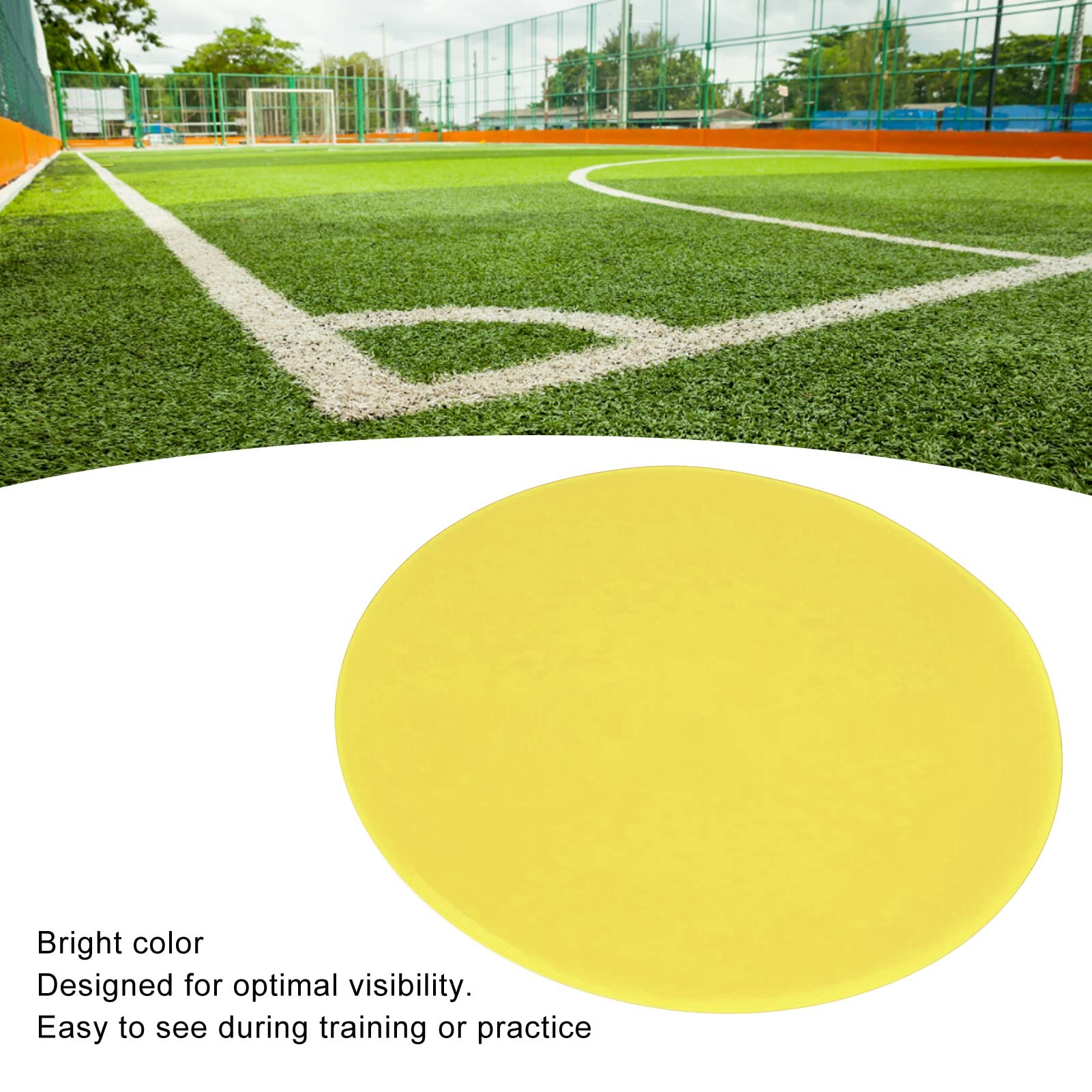 cardyven Sports Floor Spots Marker, 10pcs Flat Disc Marker Flat Field Floor Spots for Classroom Gym Sports Soccer Basketball (Yellow)