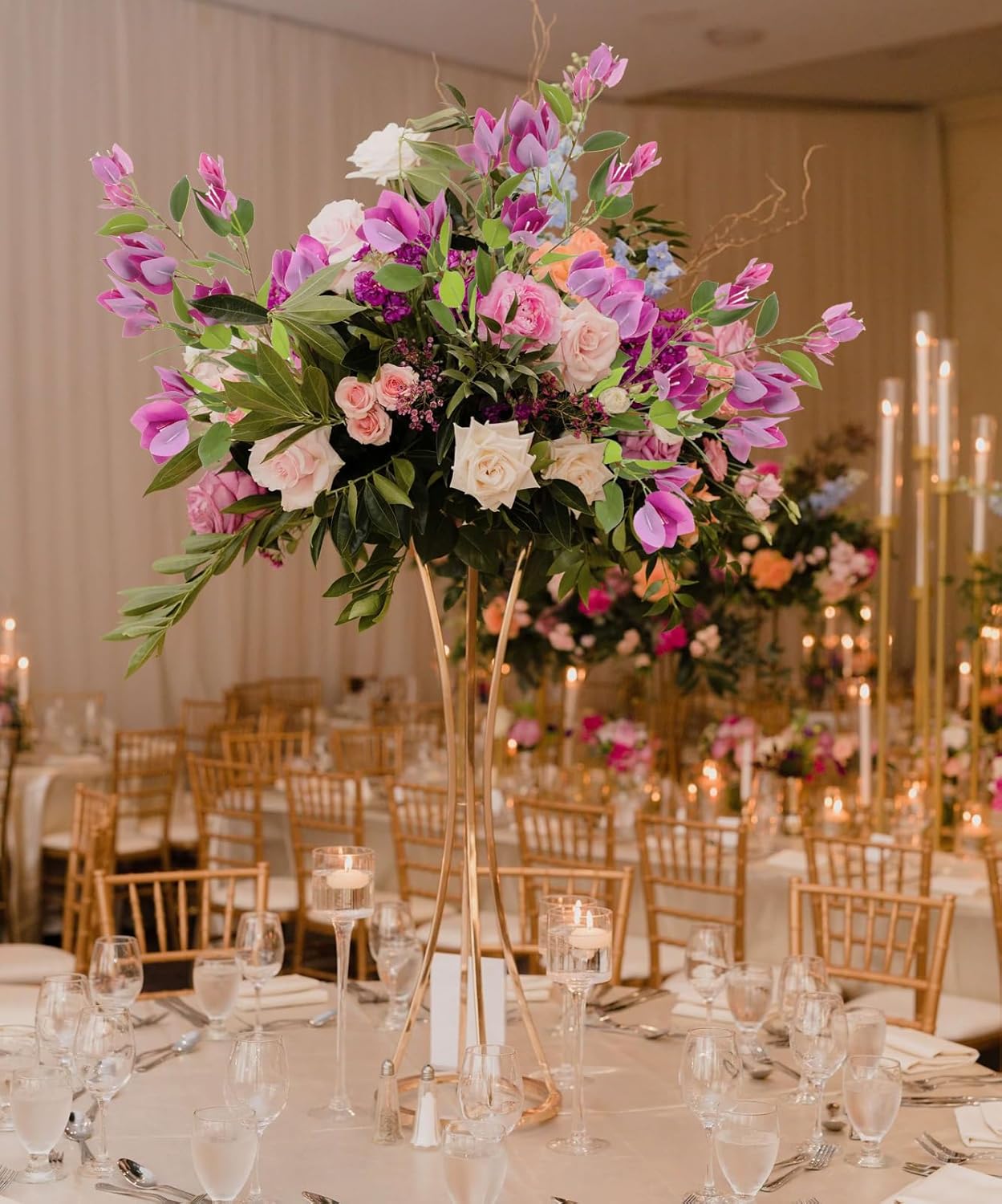 IPOPU 31" Bougainvillea Artificial Flowers 4Pcs Real Touch Bougainvillea Faux Flowers Artificial Branches for Home Decor Table Centerpiece Wall Decorations (Dark Purple) - Image 4