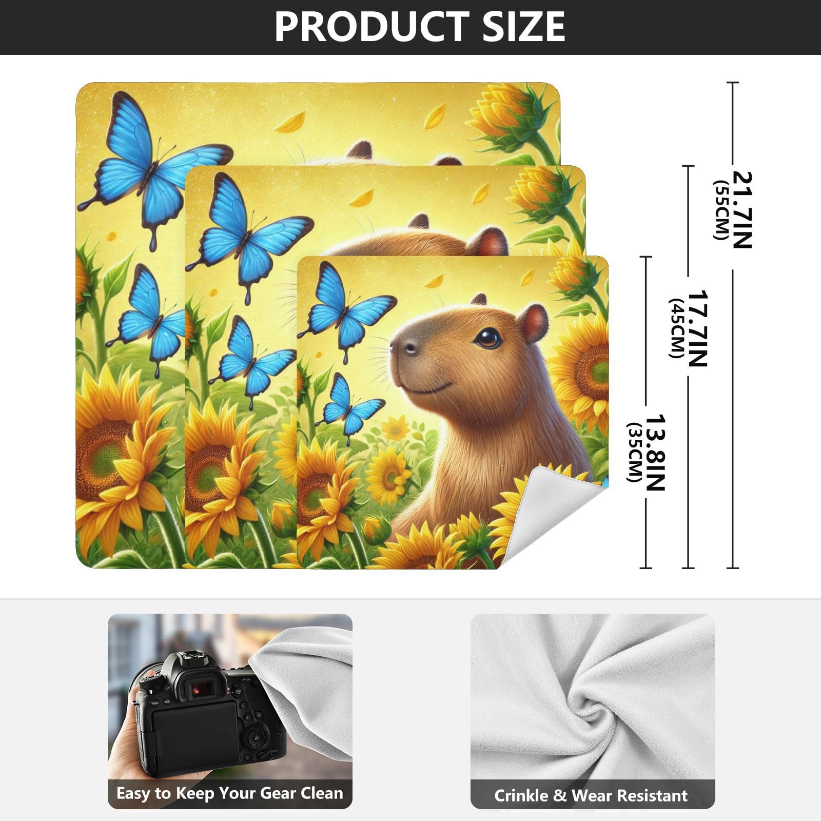 Joko Ivery Capybara Butterfly Sunshine Self-adhesive Cloth 17.7