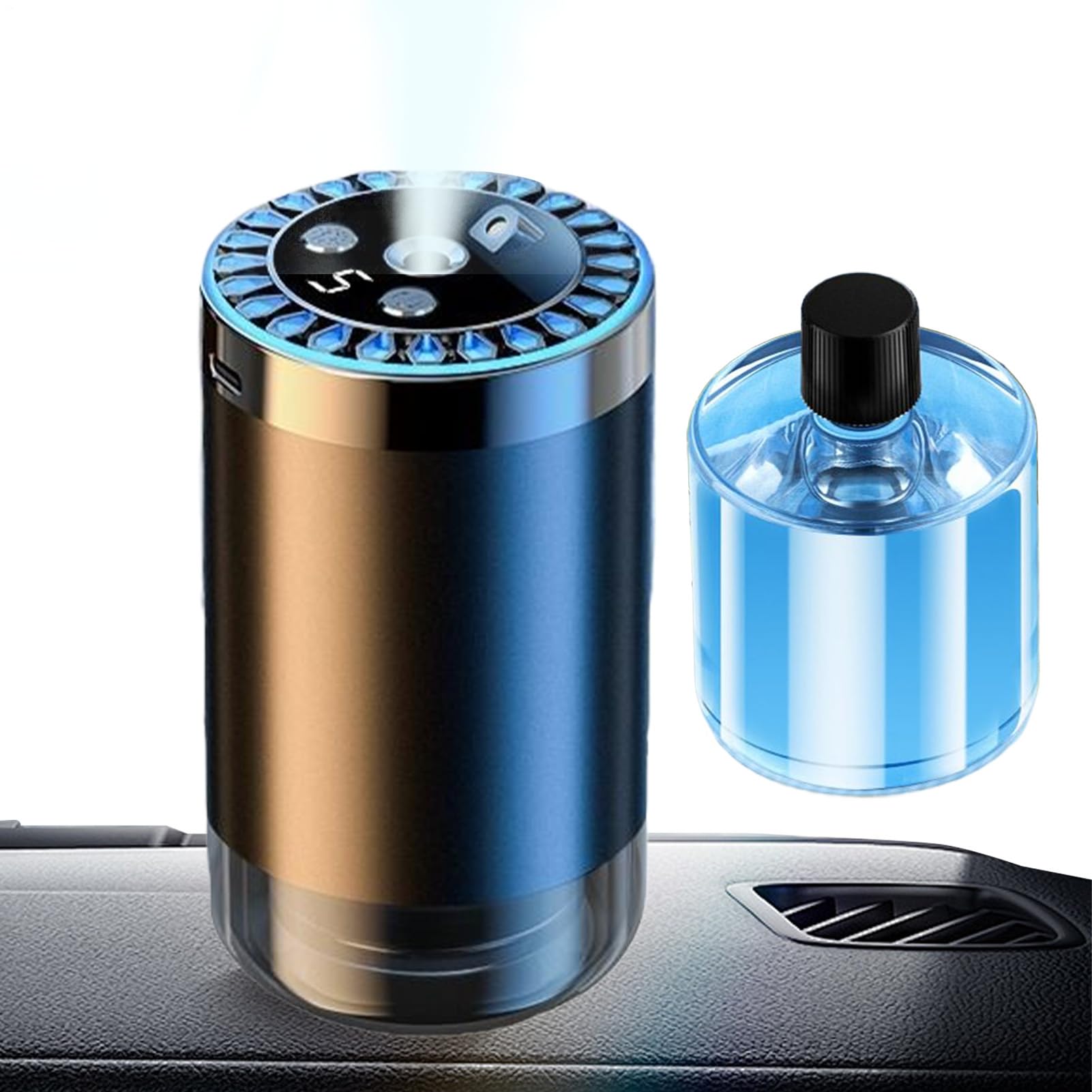 Diffuseur d'huile de voiture USB brume fraîche machine à parfum LED pour chambre et studio