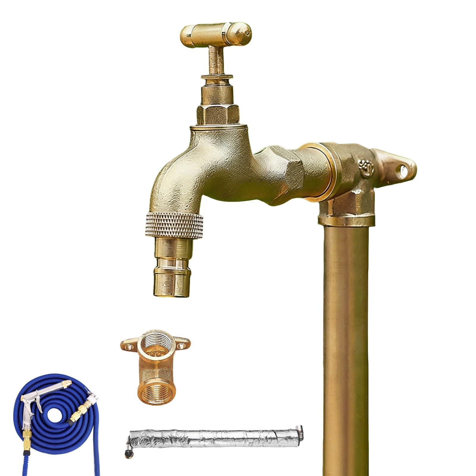 Freestanding Garden Water Column with Faucet, Outdoor Anti Freeze Crack Water Pipe, Garden Farm Pasture Backyard Irrigation Washing(60cm/23.6in)