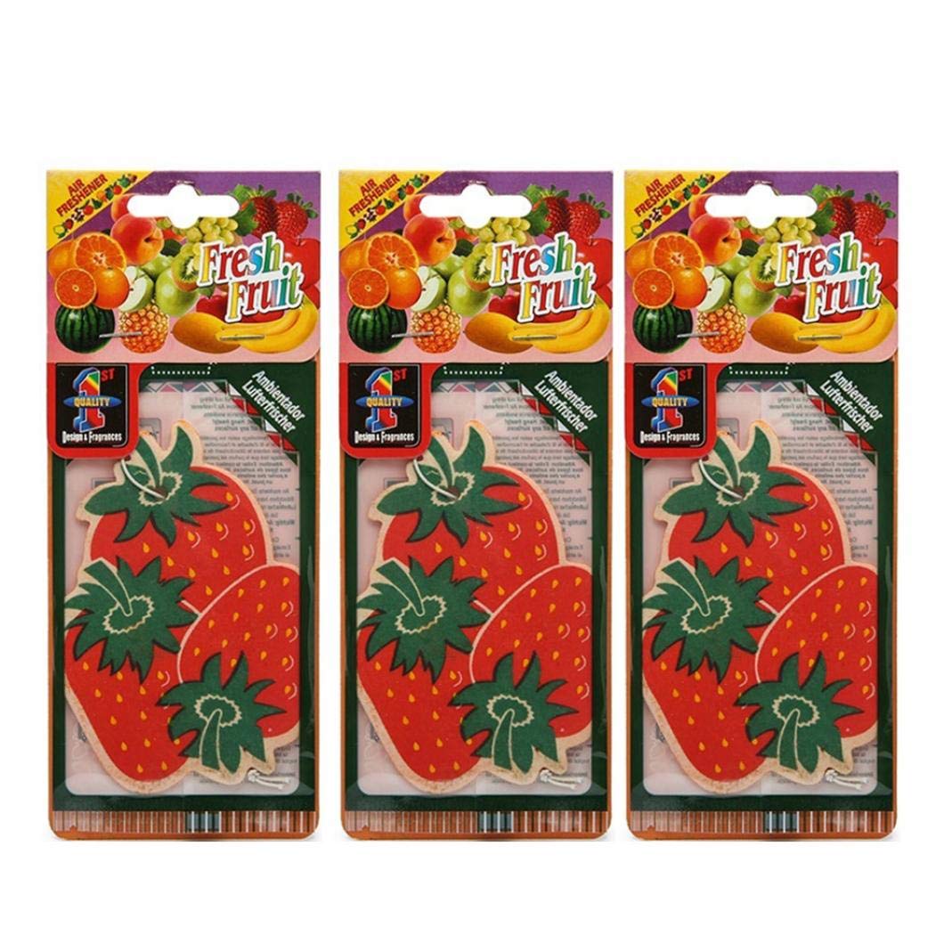 YESZ Car Air Freshener, Fruit Scented Paper Hanging Pendant Auto Fragrance Perfume Air Freshener Car - 3pcs 2