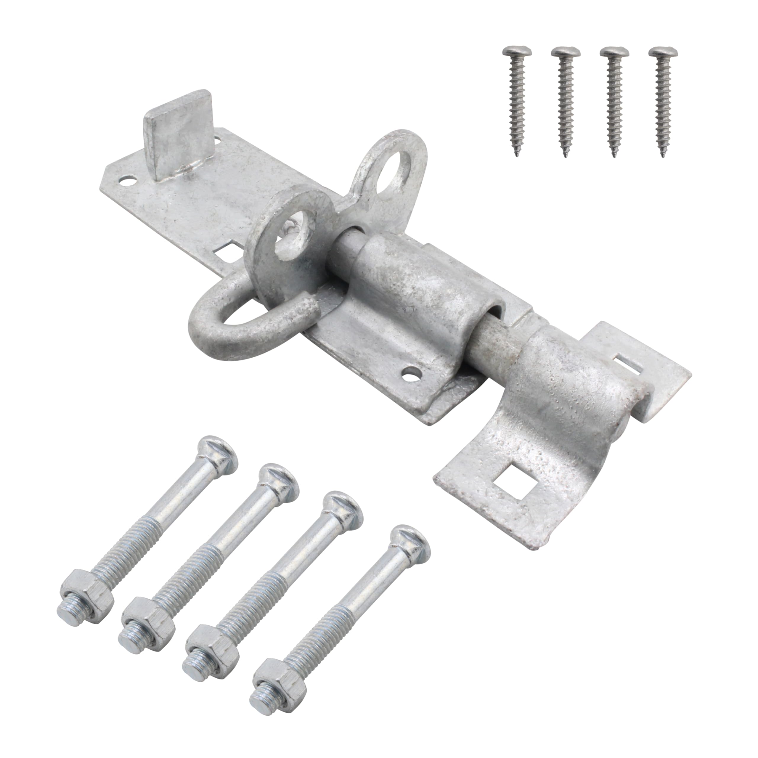 Eai Black Brenton Padbolt, Lockable Sliding Gate Bolt | Heavy Duty 100Mm / 4 Inch Galvanised Door & Gate Bolt - Pack Of 1