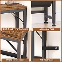 Vista 7 de 47.2'' Skinny Console Table with Power Outlet, 5.91" Behind Couch Table with Charging Station, Long Sofa Table, Narrow Entryway Table for Living