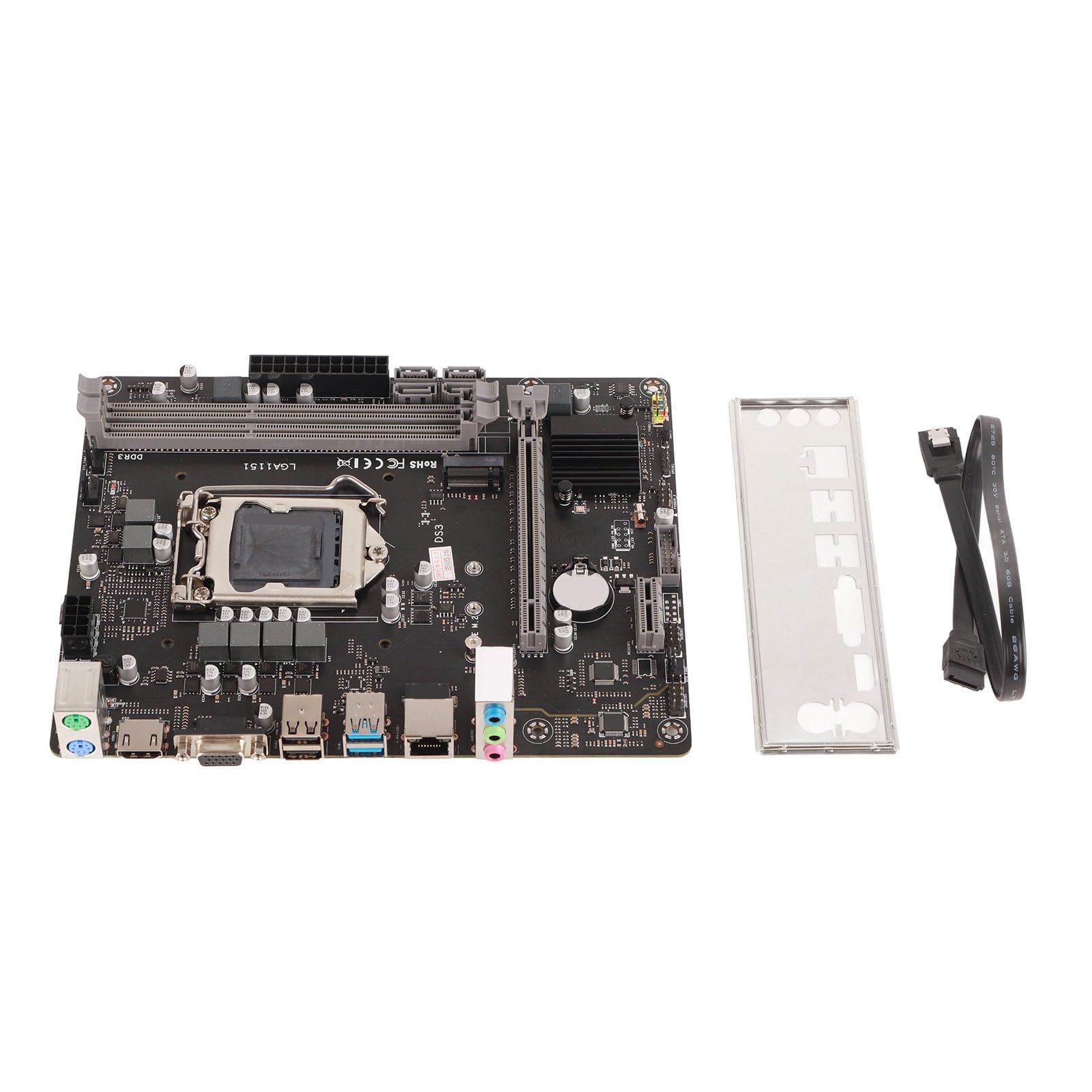 Akozon Placa Base para Juegos PC Estable Ddr3 CPU Combo con Placa Base Ddr3 Lga1151 LGA 1151 Socket Motherboards Deflector SATA Cable para Intel Desktop Computers Socket Mainboard