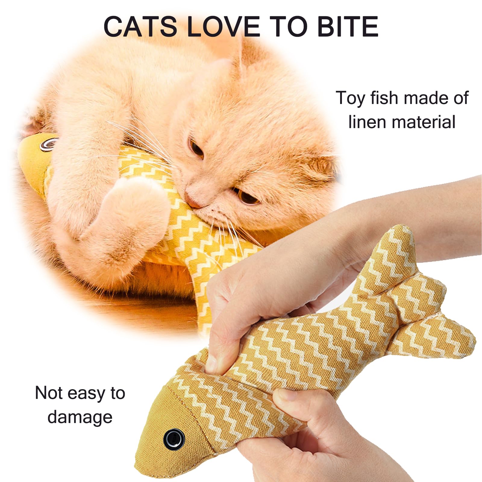DAVBNM 3pcs Catnip Toy, Cat Chew Toy, Bite Resistant Catnip Toys, Plush Cartoon Kitten Teething Interactive Toy - Image 3