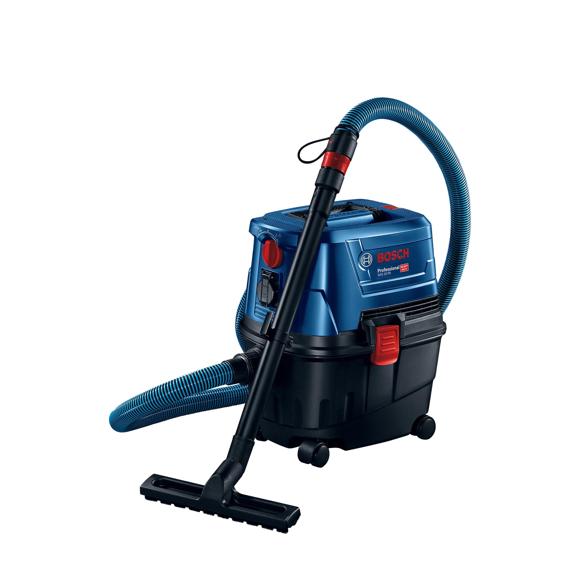 Bosch GAS 15 PS Heavy Duty Corded Electric Wet & Dry Vacuum Cleaner, 1,100W, 270 mbar, 10 Litre Tank , 6 kg + Nozzle & Accessories, 1 Year Warranty