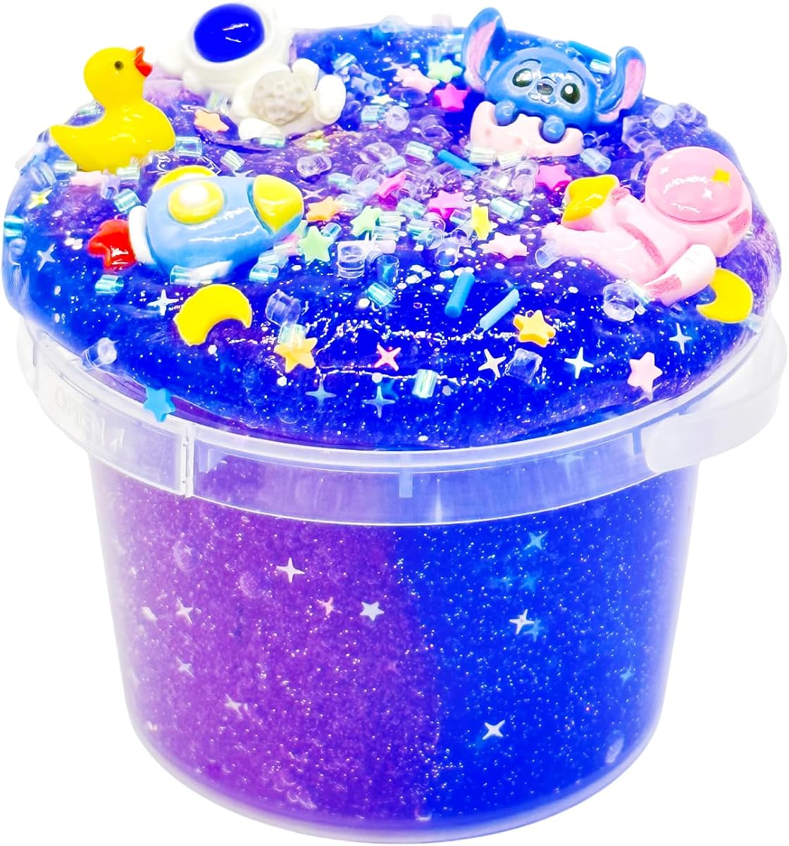 Big Bucket Premade Blue and Purple Galaxy Slime, Stretchy Non-Sticky, Sensory and Tactile Stimulation, Educational Game, Idea Stocking Stuffers Birthday Gifts Party Favors for Boys and Girls