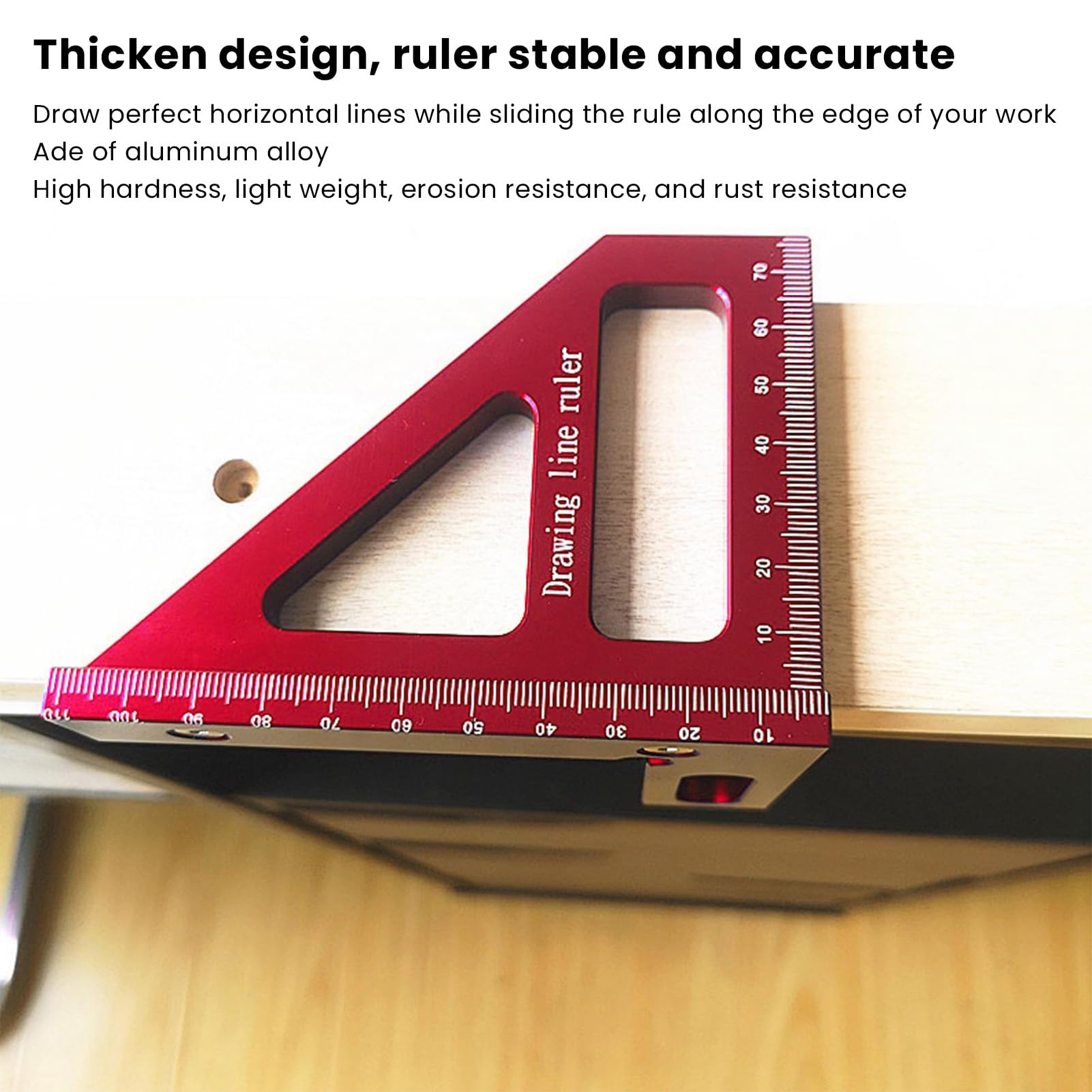 Righello di misurazione Multi-Angolo 3D, Squadra goniometrica in Lega di Alluminio per la Lavorazione del Legno, Righello Triangolare a 45 e 90 Gradi.