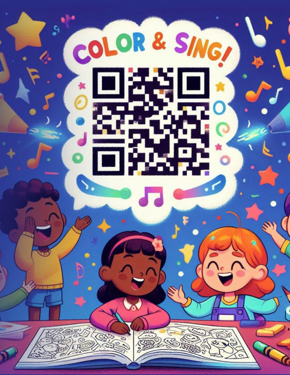 Color & Sing!: Interactive Coloring Book with Magical QR Codes
