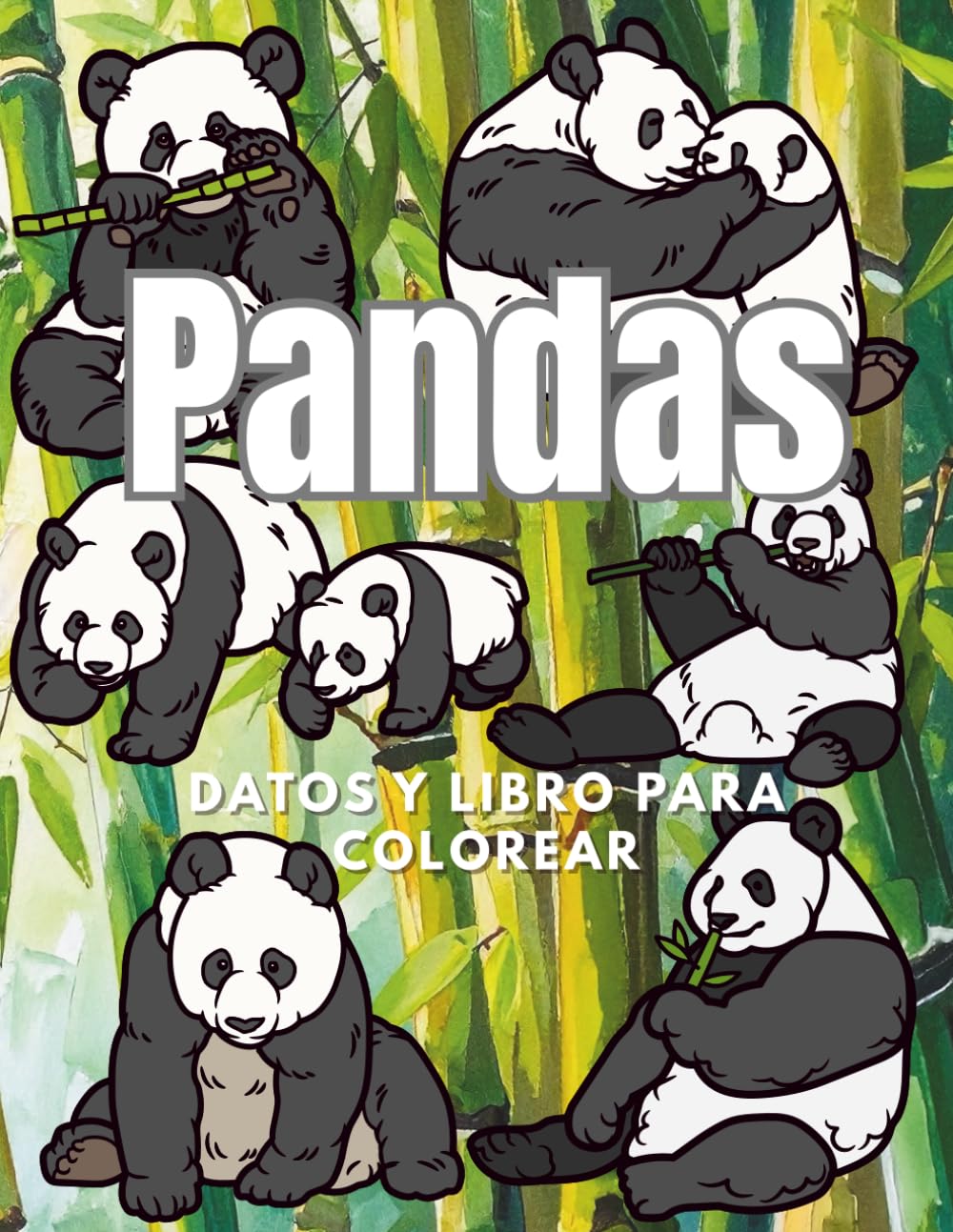 Pandas: Datos y Libro para colorear: Libro de actividades para niños de 2 a 16 años