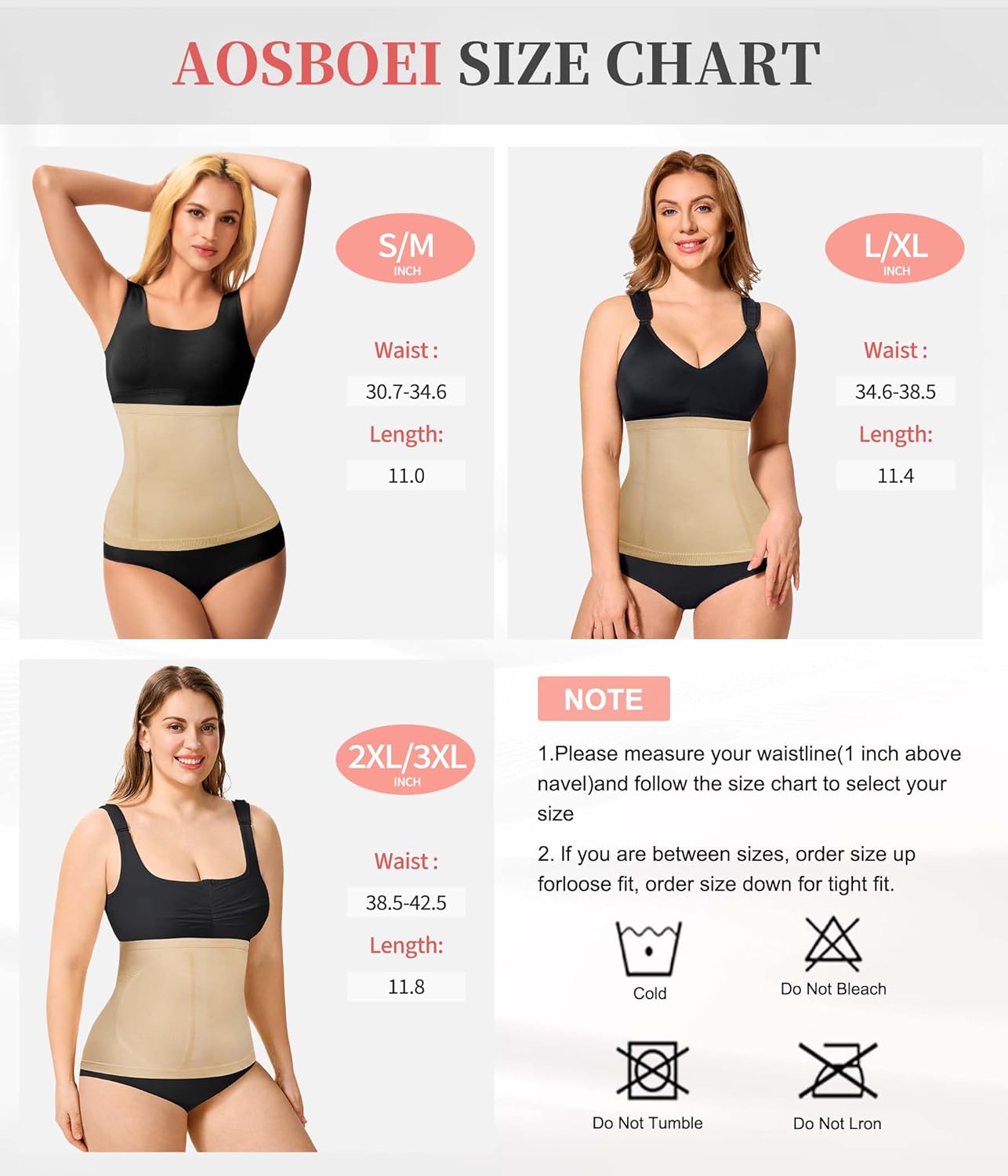 AOSBOEI Waist Trainer Shapewear Tummy Control Waist Cincher Girdle Body Shaper Postpartum Recovery Belt Belly Band Wrap - Image 6