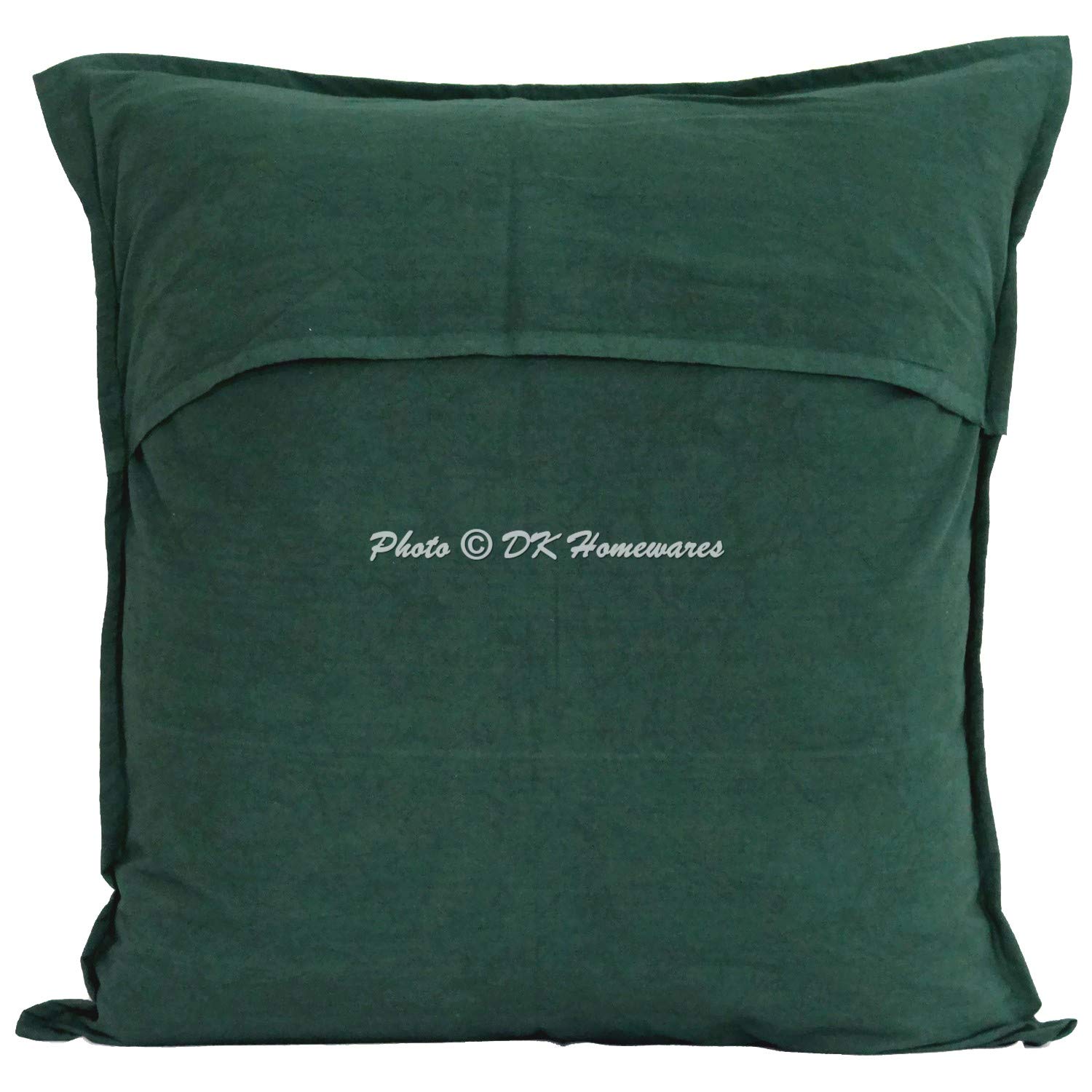 Fundas de Cojín para Sofá 60x60 cm Algodón Bordado con Espejos Estilo Boho Verde Oscuro Fundas de Almohada Decoración de Dormitorio - Pack de 4