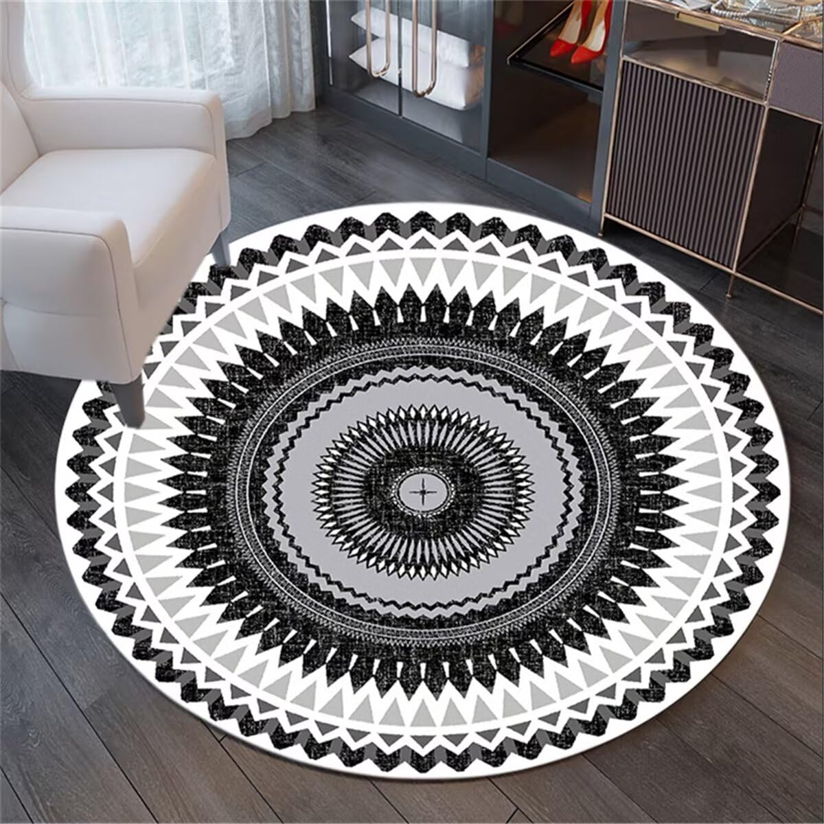 Tapis design abstrait gris lavable grand format 180X280