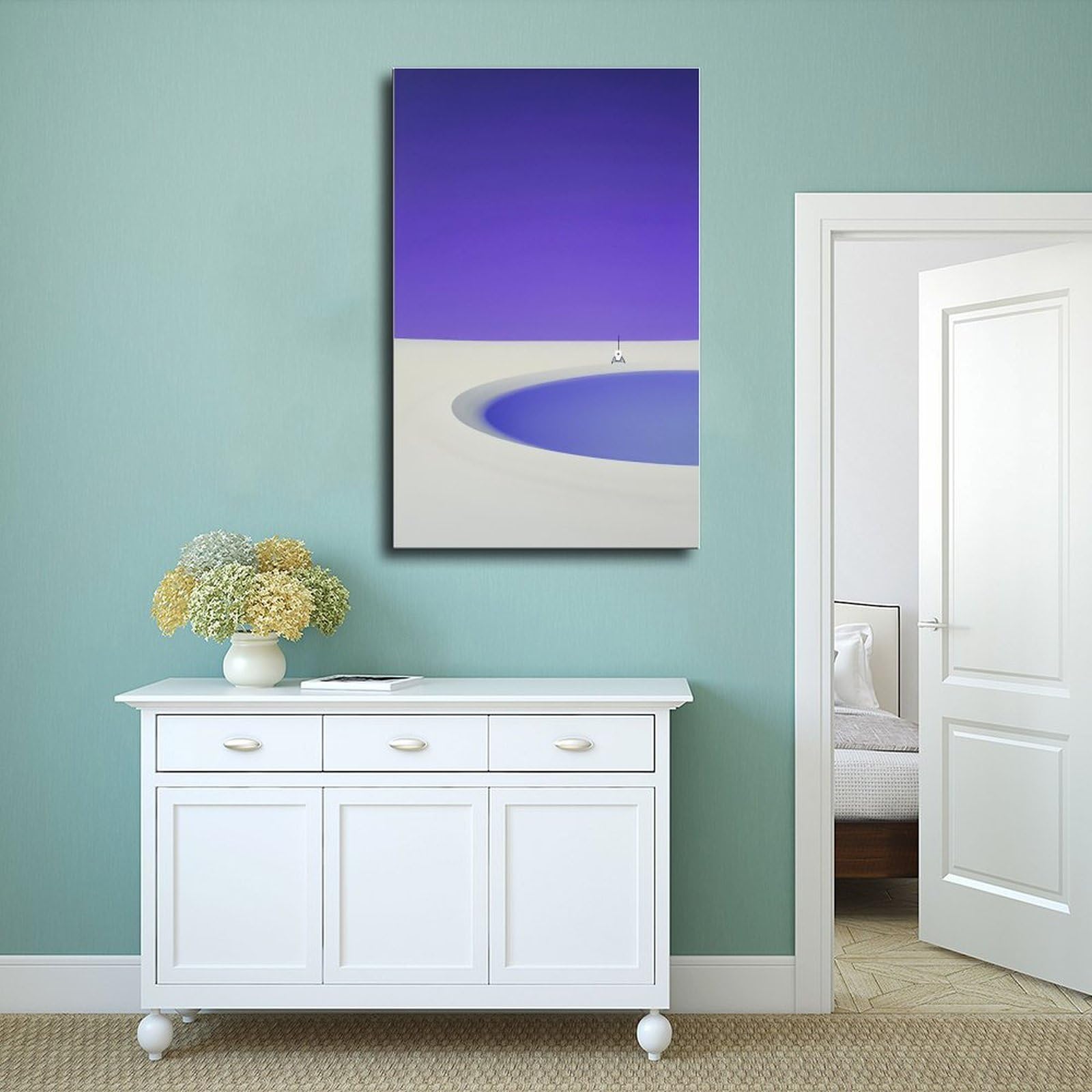 Mnyuein Póster abstracto y minimalista costero de playa 4 pósteres de