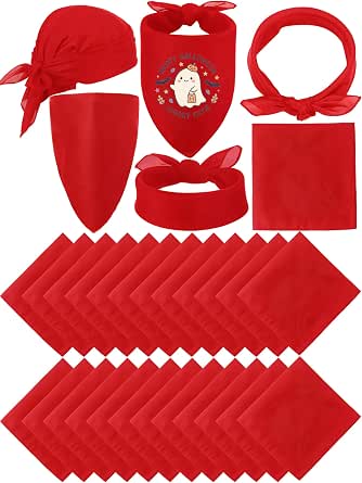 Large Solid Color Red Bandana 21 Inch Unisex
