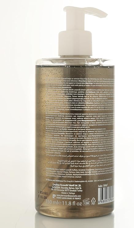 Pierre Cardin Detoxifying Facial Cleanser with Charcoal & Green Tea Extract - Foam Gel 350 ml