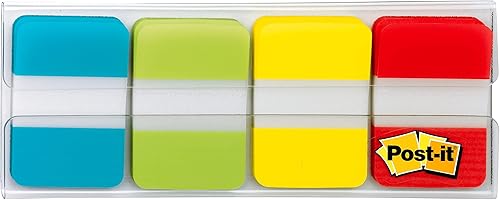 Miniatura 6 de Post-it Pestañas, 1 in Sólido, Aqua, Lima, Amarillo, Rojo, 22/Color, 88/Dispensador (686-ALYR1IN)