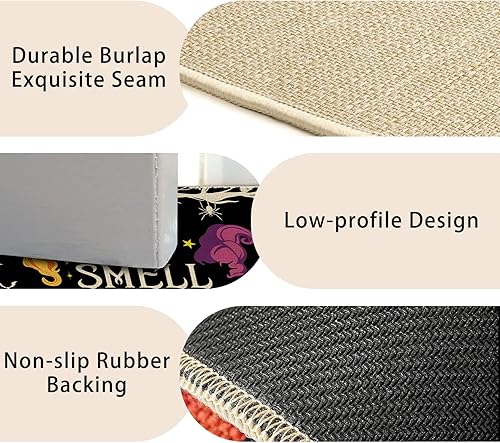 Miniatura 6 de Tapete para puerta de bruja de Halloween, con texto en inglés "I Smell Children", tapete de bienvenida al aire libre, tapete de Halloween, tapete de