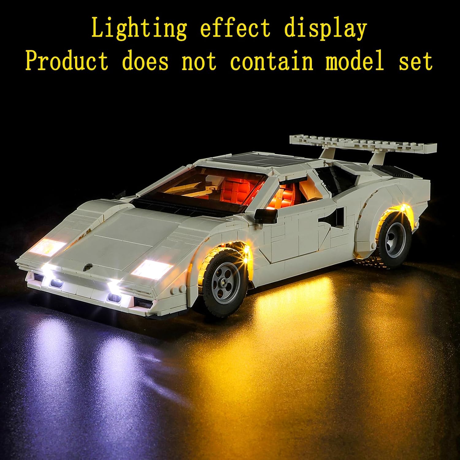 GEAMENT LED Light Kit Compatible with Lego Lamborghini Countach 5000 Quattrovalvole - Lighting Set for Icons 10337 (Model Set Not Included)