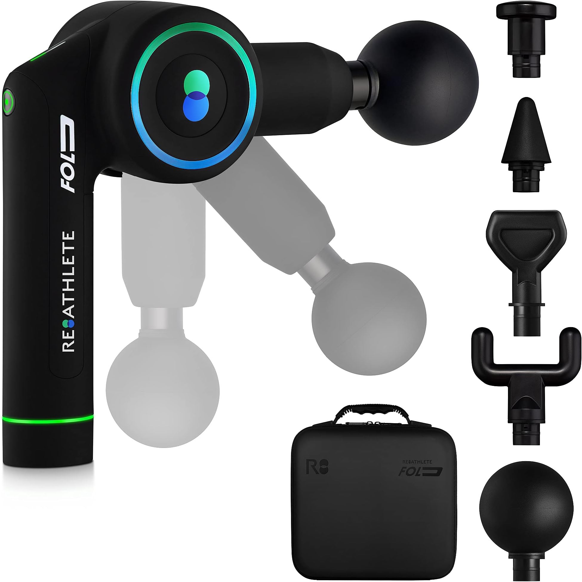 REATHLETE FOLD Massage Gun | First-Ever Foldable Professional Percussion Massager| Portable Wireless Massage Gun | Deep Tissue Pain Relief | Personal Massager for Athletes and Exercisers