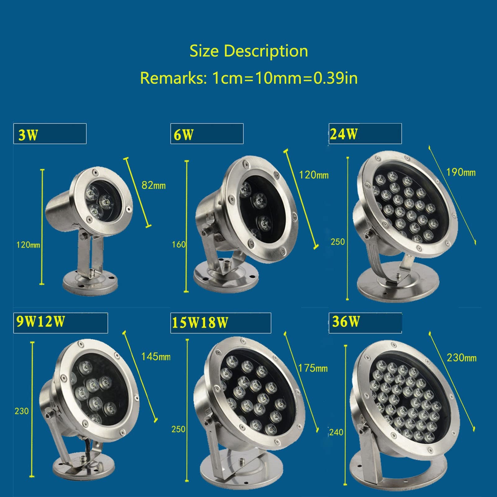 Luce Subacquea 12W, luci for laghetto a LED subacqueo, 12V-24V IP68 Impermeabile, Adatto for Patio, Illuminazione del Paesaggio (Red)