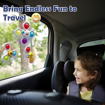 Echehi 3pcs Suction Spinners for Babies, Baby Bath Toys, Sensory Toys for Toddlers. Crabs