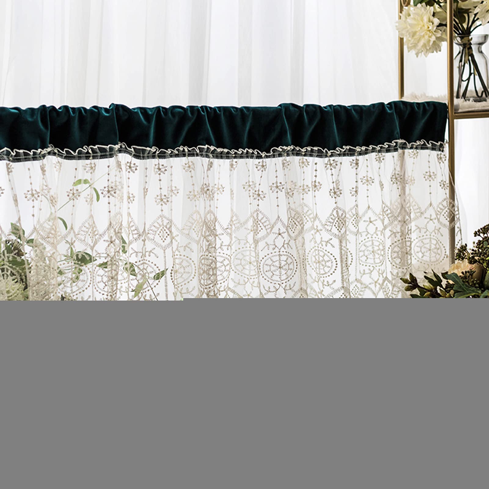 Cortinas cortas modernas para salón y dormitorio de gasa fina tipo semi-café