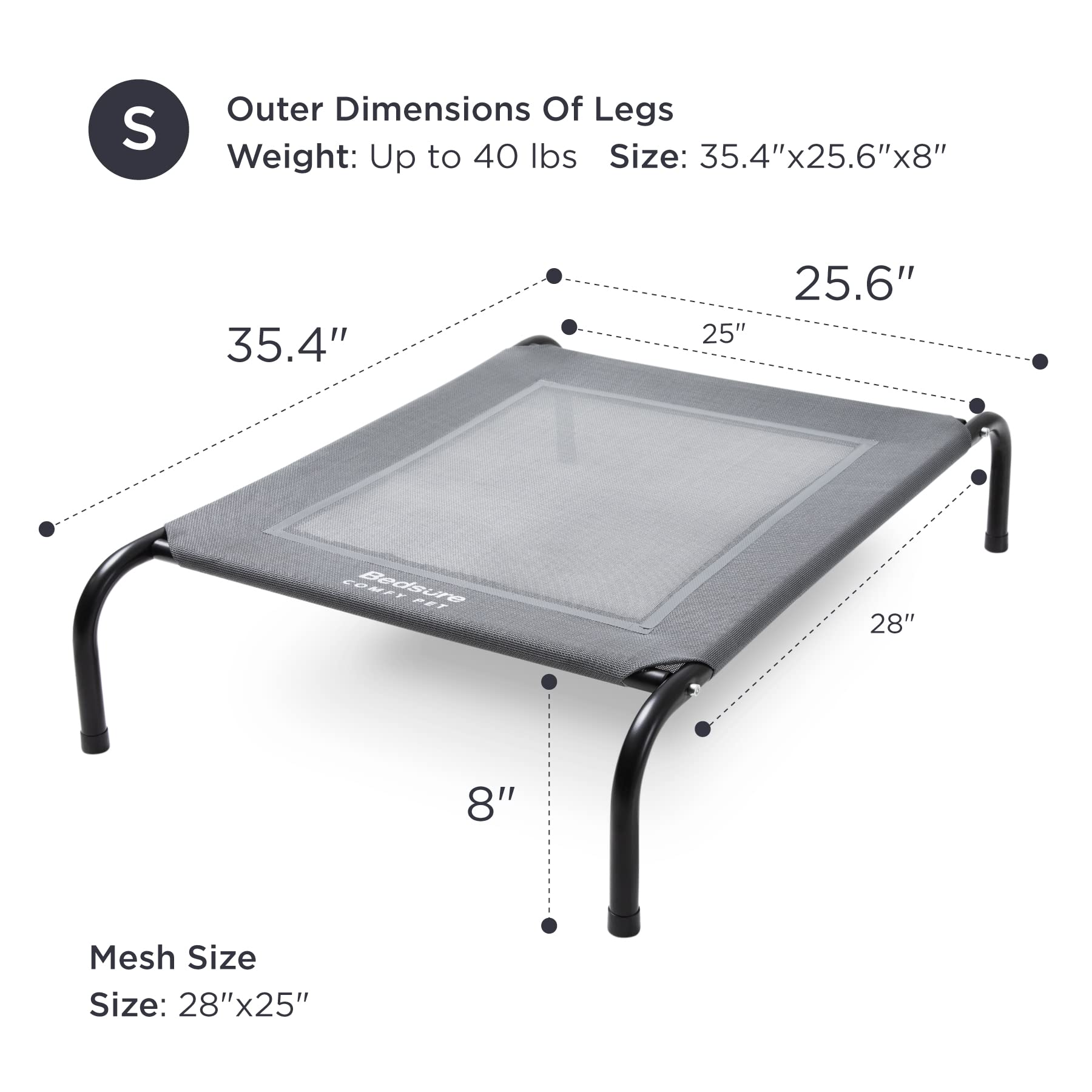 Buy Bedsure Cooling Elevated Dog Bed, Outdoor Raised Dog Cots Beds with