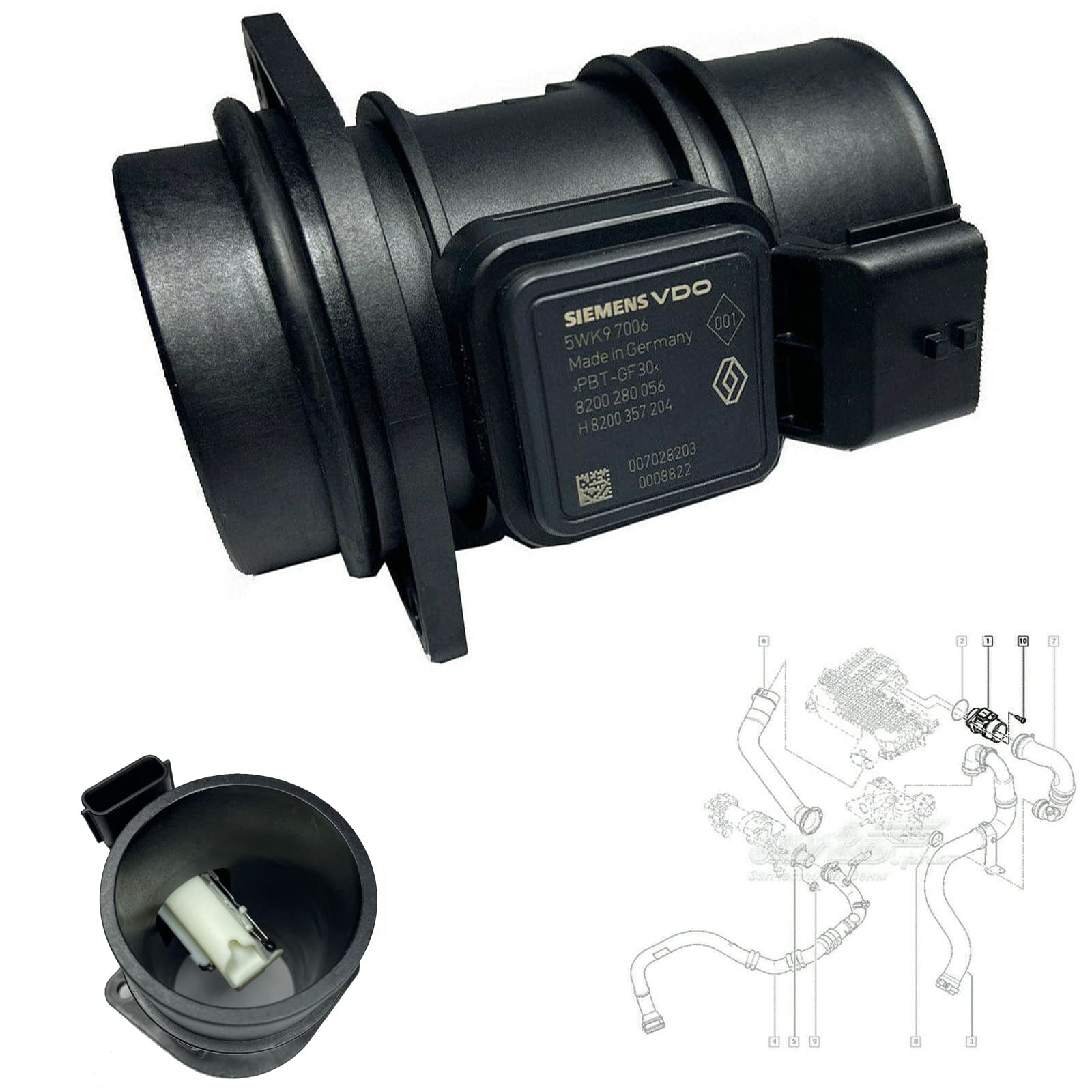 Débitmètre de masse d'air OEM compatible avec une large gamme de véhicules 8200280056