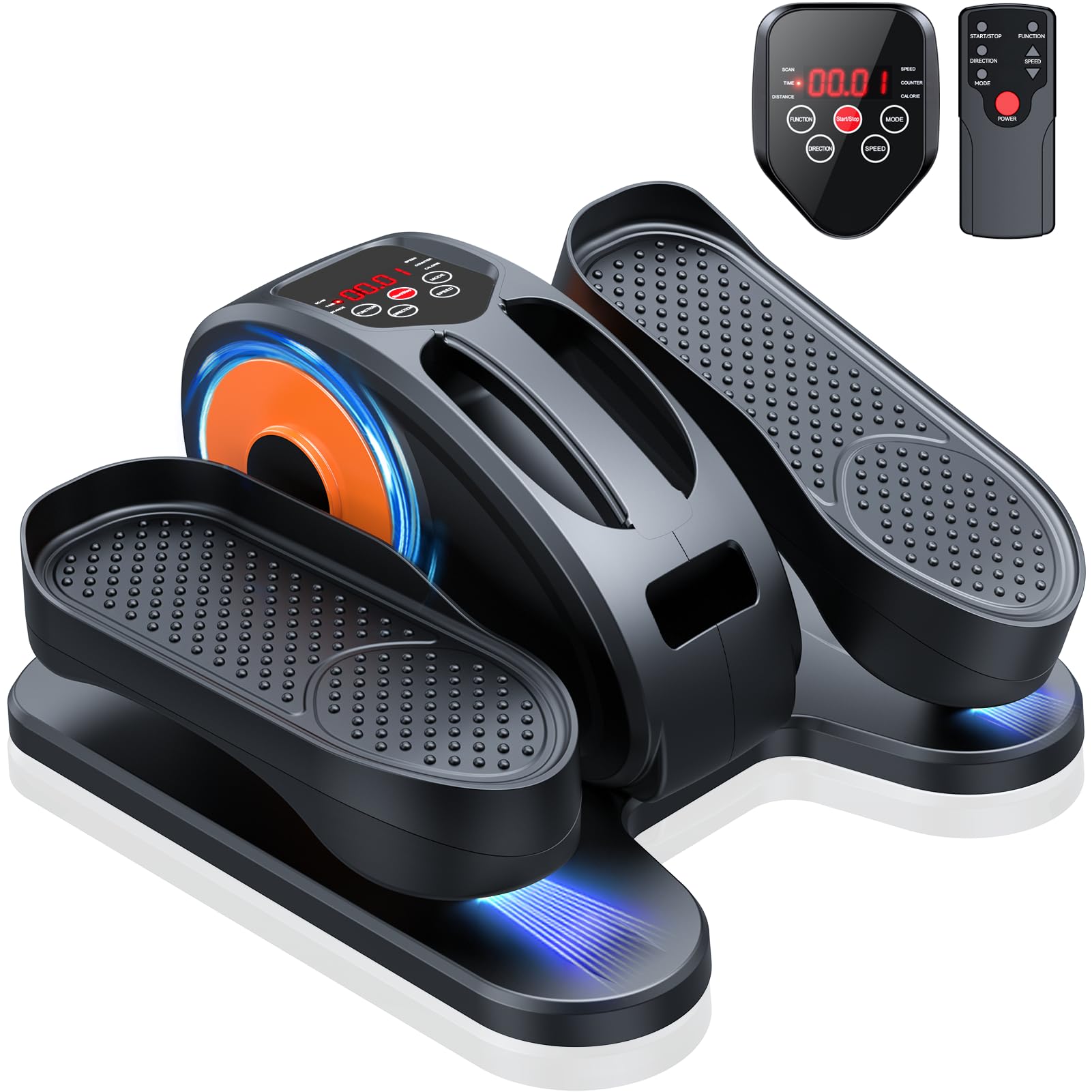 Under Desk Elliptical Machine, Electric Elliptical Leg Exerciser for Seniors Fully Assembled, Quiet & Portable Electric Seated Pedal Exerciser with Remote Control & 12 Adjustable Speeds