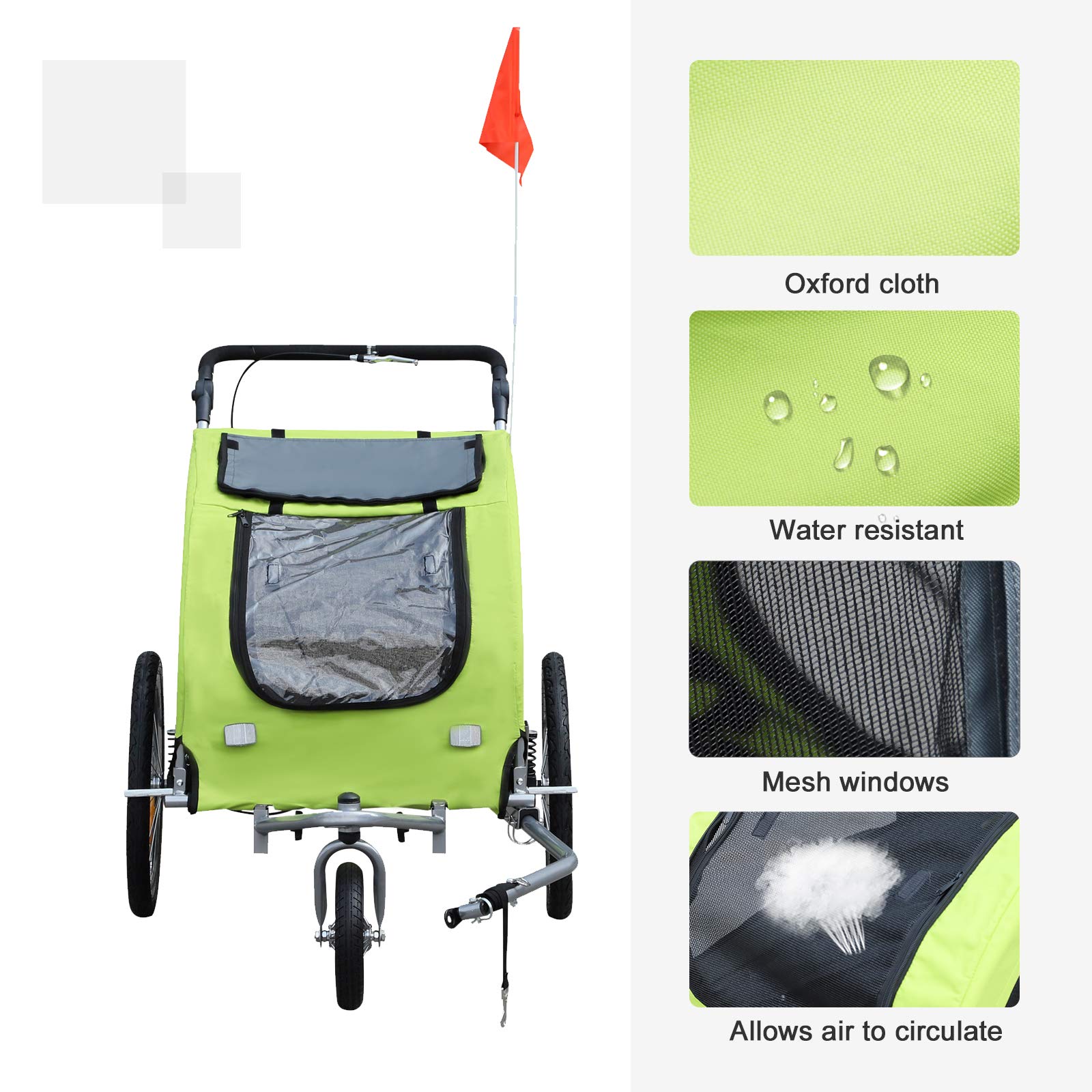PawHut Dog Bike Trailer Pet Stroller Cart Carrier for Bicycle 360