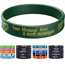 30/50/100/1000PCS Custom 1/2" Rubber Bracelets Bulk With Text Icon, Personalized Bracelet Add a Message, Choose Your Colors Silicone Wristband For Promotion Events